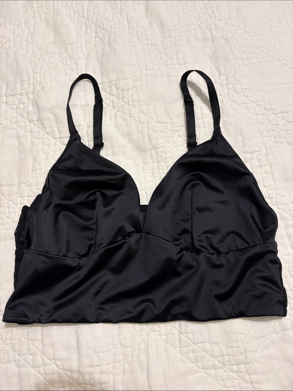 NWOT Auden Black Longline Bralette with Adjustable Straps